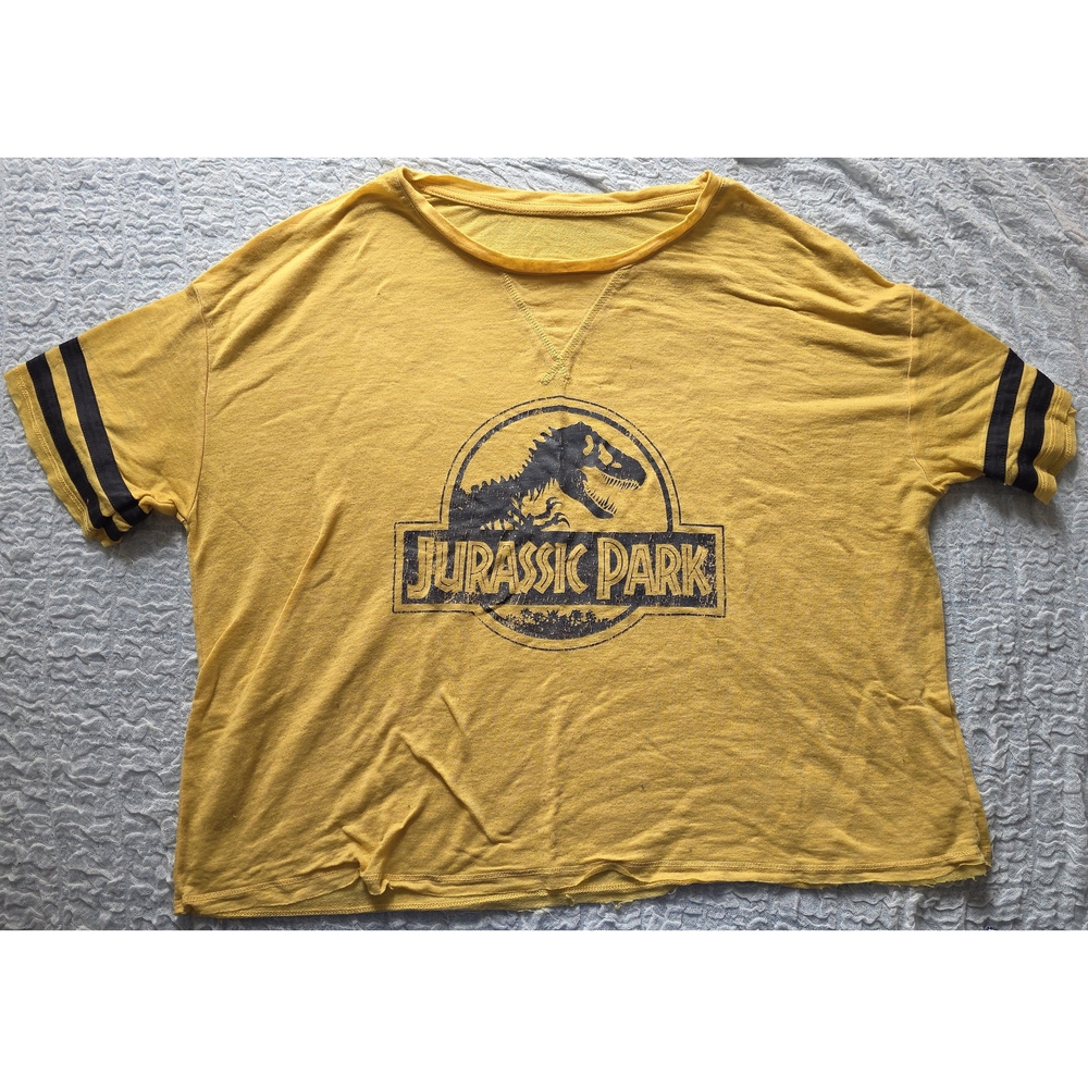 Jurassic Park Yellow Baseball T-Shirt